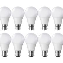 Lote de 10 bombillas led B22 9W eq 60W 806m Blanco cálido