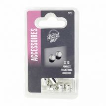Le Crochet Francais - Juego de 10 alfileres plateados Diam.10 mm Centrale Brico