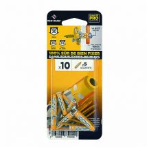 Red Head - Juego de 10 tacos y tornillos en color cabeza roja, Diam.5 mm x L.30 mm