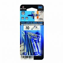 Red Head - Juego de 10 tacos y tornillos en color cabeza roja, Diam.8 mm x L.50 mm