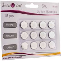 Lote de 12 pilas botón de litio 3 v
