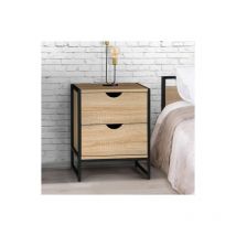 Idmarket - Lote de 2 mesillas de noche detroit, 2 cajones, diseño industrial