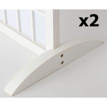 Lote de 2 patas para Biombo de Madera Blanco - 2.8 x 33 x 0.8 cm