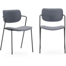 Lote de 2 sillas con patas de metal negro L49 cm - MAIKA