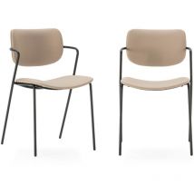 Drawer - Lote de 2 sillas con patas de metal negro L49 cm - maika