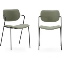 Drawer - Lote de 2 sillas con patas de metal negro L49 cm - maika