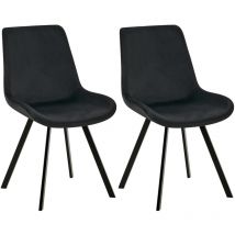 Lote de 2 sillas de comedor Lewes terciopelo Negro