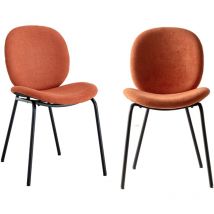 Lote de 2 sillas de tela con patas de metal negro L45 cm - CORI