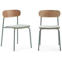 Drawer - Lote de 2 sillas de tela con patas de metal L46 cm - adriana