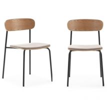 Lote de 2 sillas de tela con patas de metal L46 cm - ADRIANA