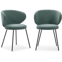 Drawer - Lote de 2 sillas de tela con patas de metal negro L60 cm - rush