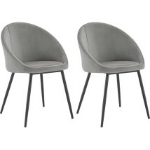 Happy Garden - Lote de 2 sillas vintage de terciopelo gris diane