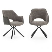 Lote de 2 sillones de tela con patas de metal negro L62 cm - MARIEL