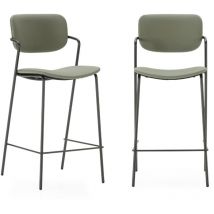 Drawer - Lote de 2 taburetes con patas de metal negro H66 cm - maika