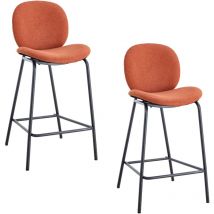 Lote de 2 taburetes de tela con patas de metal negro L43 cm - CORI