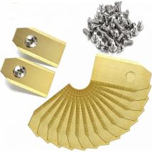 Ahlsen Juego de 45 cuchillas de titanio para robot cortacésped Husqvarna Automower, Gardena, Yardforce (3g - 0,75mm) + 45 tornillos