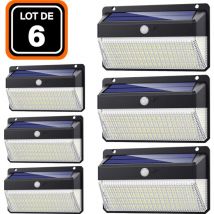 Lote de 6 proyectores solares detector de movimiento 228 uds. led 2000 lúmenes
