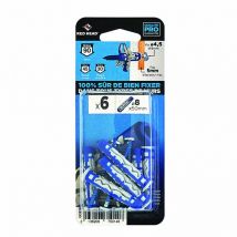 Red Head - Juego de 6 tacos y tornillos en color cabeza roja, Diam.8 mm x L.50 mm