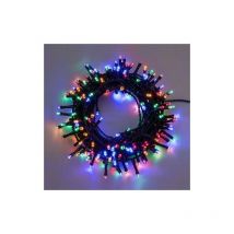 Chaine chaine 40 mt se'rie 1000 led lumie'res de Noel 5 mm multicolore reflex rgb avec 8 jeux lumineux et cable me'moire vert pour exte'rieur et