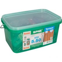 Spax - Set di 550 viti per terrazzo in acciaio inox testa cilindrica star, Diam.5 mm x L.50 mm