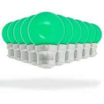 Lotto di 10 lampadine a led verdi da 1 watt (equivalenti a 10 watt) Garland Guinguette
