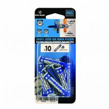 Set di 10 tasselli e viti colore testa rossa, Diam.8 mm x L.50 mm Red Head