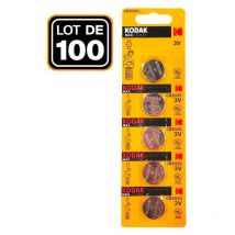 Pkcell - 100 Piles Bouton CR2025 3V 150mAh Lithium Kodak