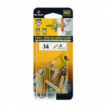 Set di 14 tasselli e viti colore testa rossa, Diam.5 mm x L.30 mm Red Head