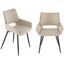 Lotto di 2 sedie in tessuto beige H81 cm - hortense