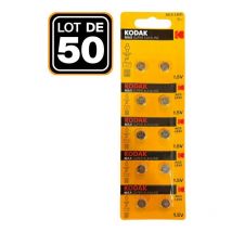 50 Piles Bouton AG3 Super Alcaline 1.5V Kodak