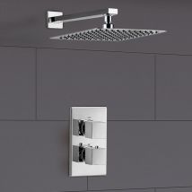 Nes Home - Lotus Square Rain Shower Head with Concealed Thermostatic Mixer Tap