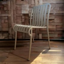 LOU Silla de jardín de aluminio beige