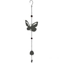 Louis Moulin - Carillon en forme de papillon avec perles - anthracite