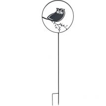 Louis Moulin - Déco de jardin à piquer en forme de hibou - 35x122,5cm - anthracite