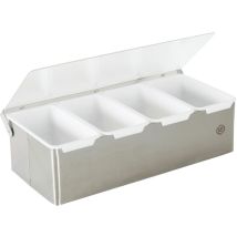 Tellier - Louis Contenitore Per Spezie E Condimenti A 4 Scomparti, In Acciaio Inox, Pratico Espositore E Dispenser Per Spezie, Ingredienti E 