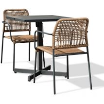 Louise - Conjunto de comedor de 2 plazas en acero - city garden