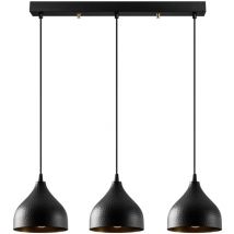 Concept-usine - louise - Suspension en métal noir 3 ampoules