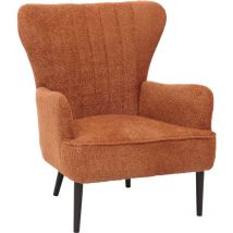 Lounge-Sessel HHG 060, Cocktail-/Ohrensessel Polsterstuhl Retro Vintage Stoff Chenille (500g/m²) Öko-Tex, orange