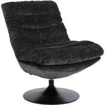 Loungesessel Hhg-190, Cocktail-/polster-/relaxsessel Sessel Drehbar Stoff Chenille (470g/m²) Öko-tex Stahl Dunkelgrau
