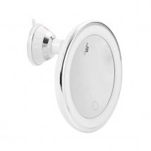 Gotrays - Loupe 10x éclairée par led avec ventouse, ou - Miroir de voyage avec lumière naturelle à intensité variable pour salle de bain, voyage,