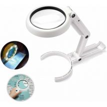 Loupe à Main, 5X 11X Loupe de Table avec Support Pliable, pour Bureau, Bijoux, Journaux, Lecture, Montre Réparation Artisanat