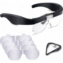 Linghhang - Loupe avec 2 led et 4 lentilles amovibles pour la lecture, la bijouterie, la couture et le bricolage