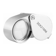 Loupe Bijoutier-Loupe Grossissante Verre 30 x 21 mm – 30x Loupe de Poche-Pliable en Verre-Loupe Botaniste 2pcs