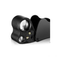 Linghhang - Loupe de Bijoutier Loupe Yeux Bijoutiers Illuminée 30X 60X Boucle Loupe Bijoux avec Lumière Noire uv et Lumière led Brillante pour