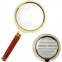 Loupe de lecture 10x - Diamètre 80 mm - Loupe de lecture pour personnes âgées - Loupe en métal pour lire des livres, des journaux, des cartes, des
