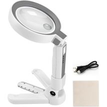 Tigrezy - Loupe de Lecture,5X 11X Loupe LED,Loupe Lumineuse Grossissante sur Pied,Loupe Grossissante avec 18 led et Support, Bijoux, Seniors,