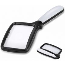 Ulisem Loupe de poche pliante avec lumière, grande loupe de lecture rectangulaire 3X avec led à intensité variable pour les personnes agées atteintes