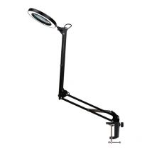 Tonchean - Loupe éclairante lampe loupe led avec clip loupe 5x lampe dimmable pour lecture au bureau ou à l'atelier (12w noir)