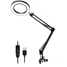 Kingso - Loupe flexible 5X usb led 3 couleurs illuminée pour Bureau Lecture Réusinage Soudure Hasaki