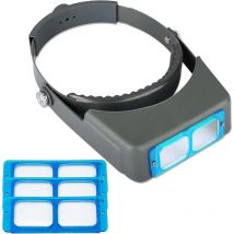 Tigrezy - Loupe frontale professionnelle à double lentille - Loupe à bijoux - Visière de lecture - Loupe binoculaire en verre opitcal avec